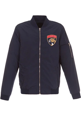 Florida Panthers Mens Navy Blue Nylon Bomber Light Weight Jacket