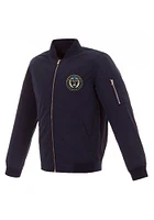 Philadelphia Union Mens Navy Blue Nylon Bomber Light Weight Jacket