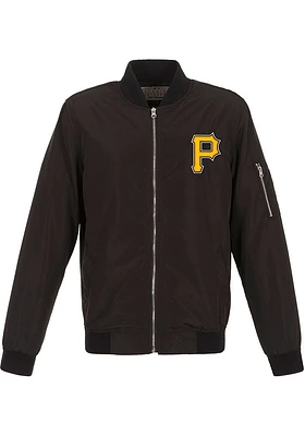 Pittsburgh Pirates Mens Black Nylon Bomber Light Weight Jacket