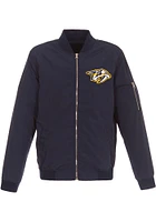 Nashville Predators Mens Navy Blue Nylon Bomber Light Weight Jacket