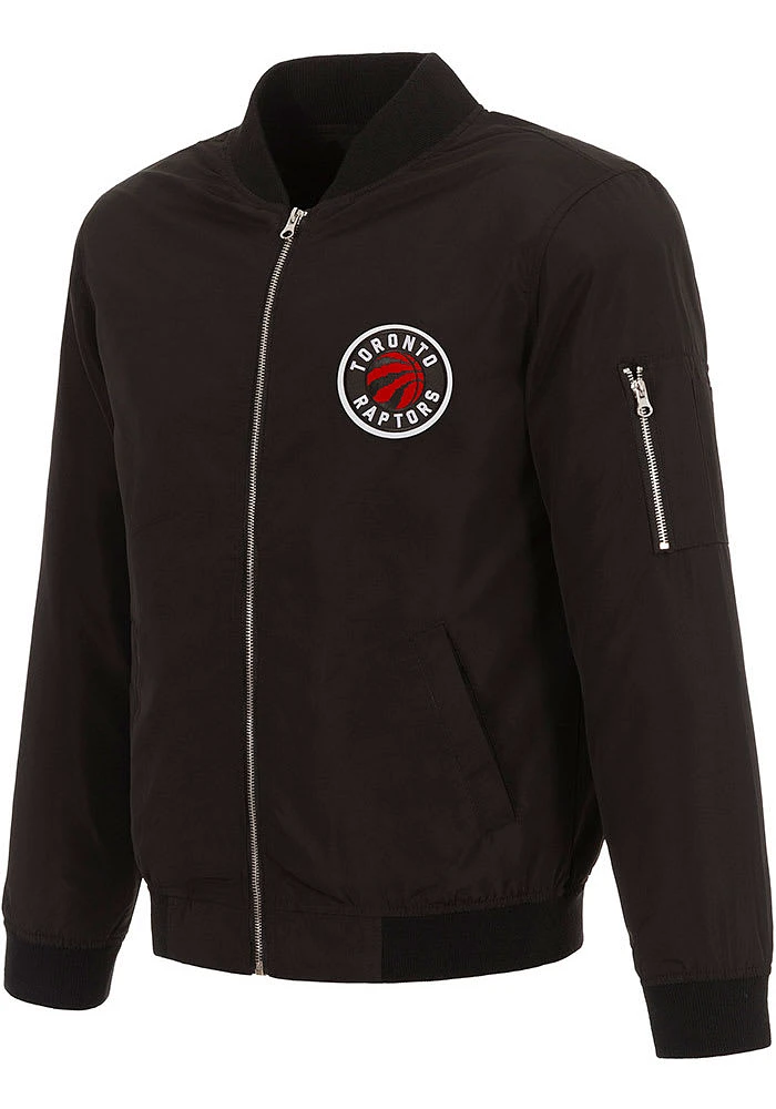 Toronto Raptors Mens Black Nylon Bomber Light Weight Jacket