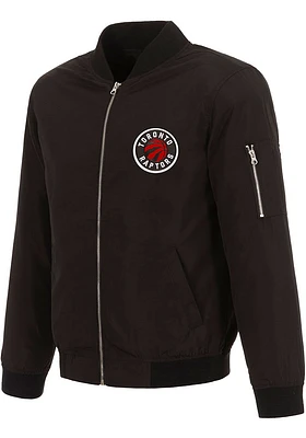 Toronto Raptors Mens Black Nylon Bomber Light Weight Jacket