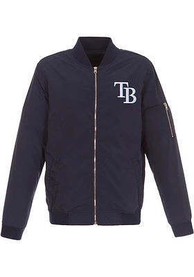 Tampa Bay Rays Mens Navy Blue Nylon Bomber Light Weight Jacket