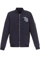 Tampa Bay Rays Mens Navy Blue Nylon Bomber Light Weight Jacket