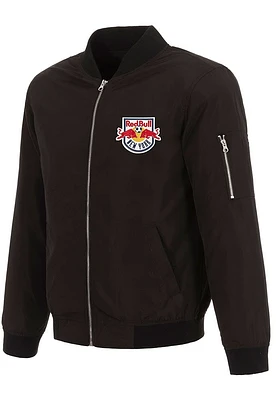 New York Red Bulls Mens Black Nylon Bomber Light Weight Jacket