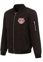 New York Red Bulls Mens Black Nylon Bomber Light Weight Jacket