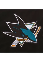 San Jose Sharks Mens Black Nylon Bomber Light Weight Jacket