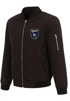 San Jose Earthquakes Mens Black Nylon Bomber Light Weight Jacket