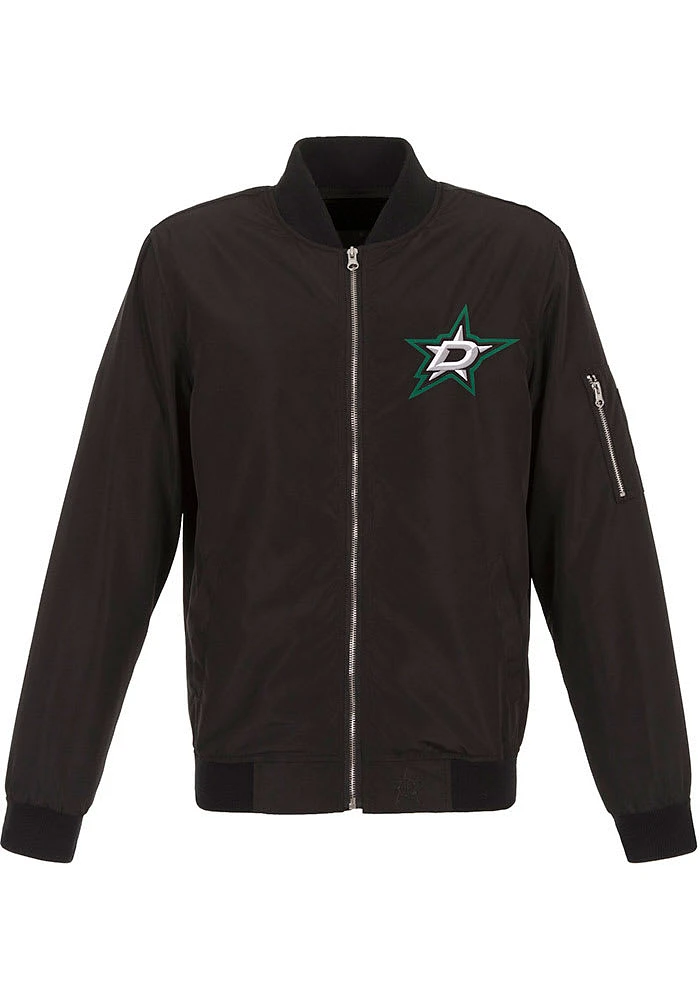 Dallas Stars Mens Black Nylon Bomber Light Weight Jacket