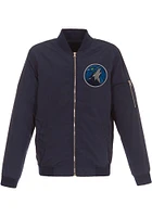 Minnesota Timberwolves Mens Navy Blue Nylon Bomber Light Weight Jacket