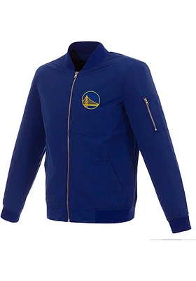 Golden State Warriors Mens Blue Nylon Bomber Light Weight Jacket