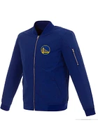 Golden State Warriors Mens Blue Nylon Bomber Light Weight Jacket