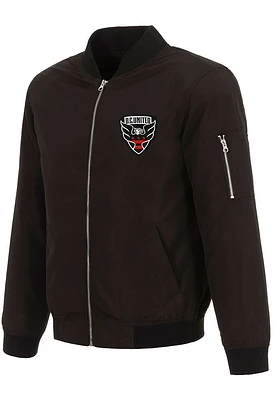 DC United Mens Black Nylon Bomber Light Weight Jacket
