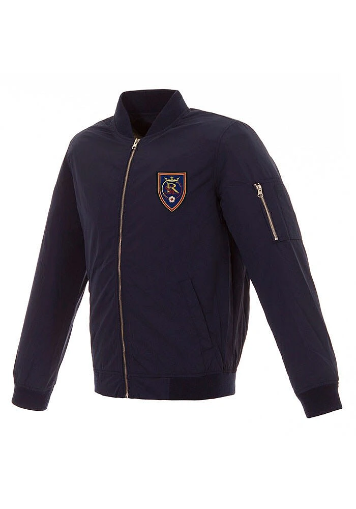 Real Salt Lake Mens Navy Blue Nylon Bomber Light Weight Jacket