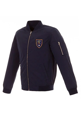 Real Salt Lake Mens Navy Blue Nylon Bomber Light Weight Jacket