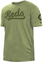 New Era Cincinnati Reds Olive Armed Forces Day Brushed Short Sleeve T Shirt