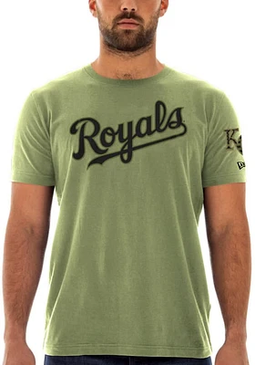 New Era Kansas City Royals Olive Armed Forces Day Brushed Short Sleeve T Shirt