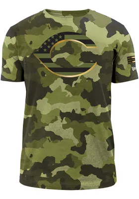 New Era Cincinnati Reds Green Armed Forces Day Camo Short Sleeve T Shirt