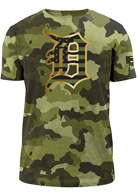 New Era Detroit Tigers Green Armed Forces Day Camo Short Sleeve T Shirt