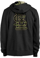 New Era St Louis Cardinals Mens Black Armed Forces Day Long Sleeve Hoodie