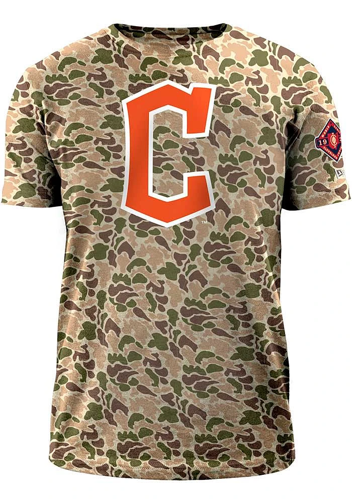 New Era Cleveland Guardians Green Duck Camo Short Sleeve T Shirt