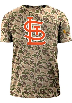 New Era St Louis Cardinals Green Duck Camo Short Sleeve T Shirt