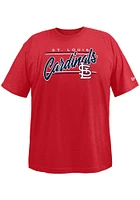 New Era St Louis Cardinals Mens Red Brushed Bi-Blend SS Script Big and Tall T-Shirt
