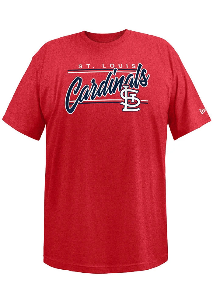 New Era St Louis Cardinals Mens Red Brushed Bi-Blend SS Big and Tall T-Shirt