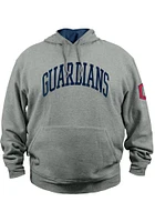New Era Cleveland Guardians Mens Grey Fleece Pullover Hoodie Wordmark Big and Tall Hooded Sweatshi..