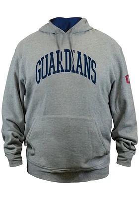 New Era Cleveland Guardians Mens Grey Fleece Pullover Hoodie Big and Tall Hooded Sweatshirt