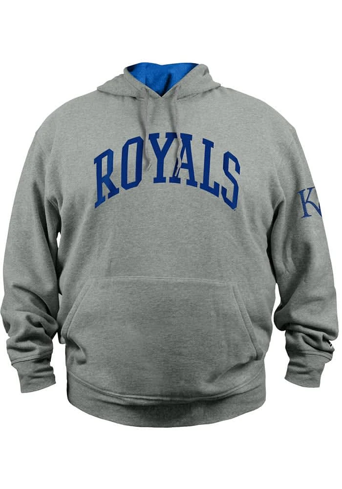 New Era Kansas City Royals Mens Grey Fleece Pullover Hoodie Big and Tall Hooded Sweatshirt
