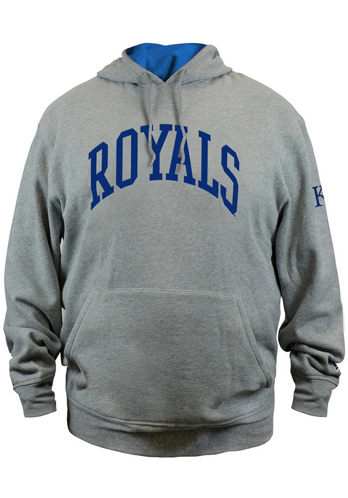 New Era Kansas City Royals Mens Grey Fleece Pullover Hoodie Wordmark Big and Tall Hooded Sweatshir..