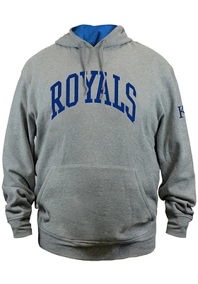 New Era Kansas City Royals Mens Grey Fleece Pullover Hoodie Wordmark Big and Tall Hooded Sweatshir..