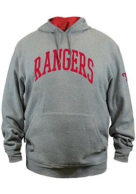 New Era Texas Rangers Mens Grey Arch Fleece Pullover Hoodie Big and Tall Hooded Sweatshirt