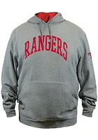New Era Texas Rangers Mens Grey Arch Fleece Pullover Hoodie Big and Tall Hooded Sweatshirt