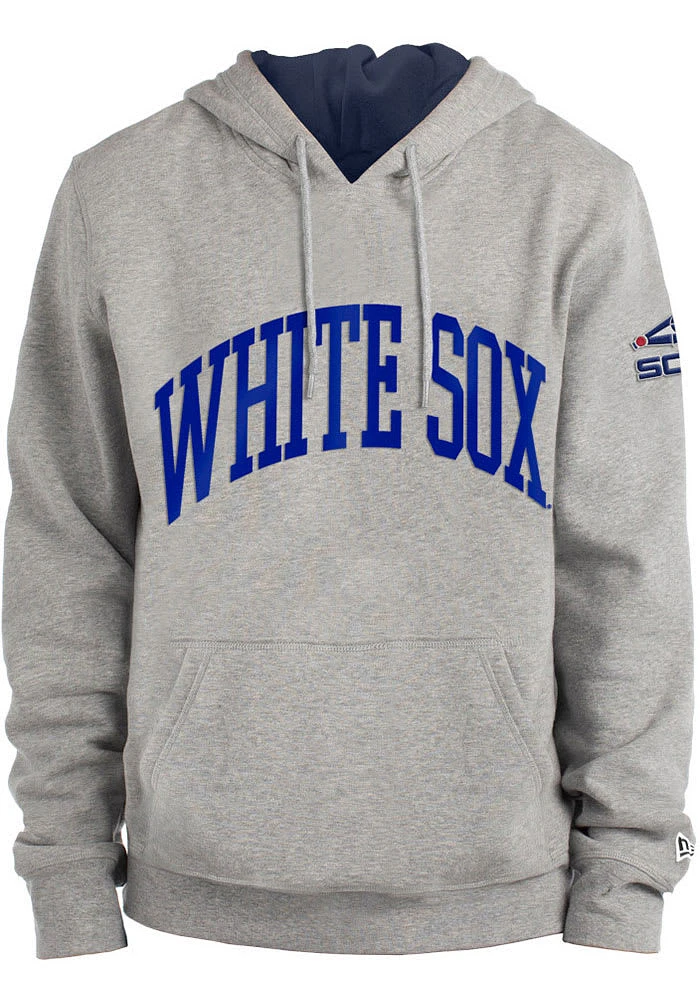 New Era Chicago White Sox Mens Grey Fleece Pullover Hoodie Long Sleeve