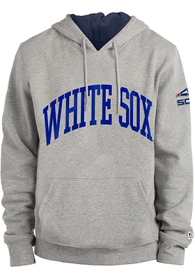 New Era Chicago White Sox Mens Grey Fleece Pullover Hoodie Long Sleeve
