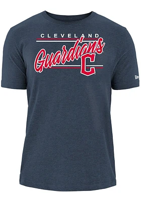 New Era Cleveland Guardians Navy Blue Brushed Bi-Blend SS Short Sleeve T Shirt
