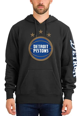 New Era Detroit Pistons Mens Black City Edition Design Long Sleeve Hoodie