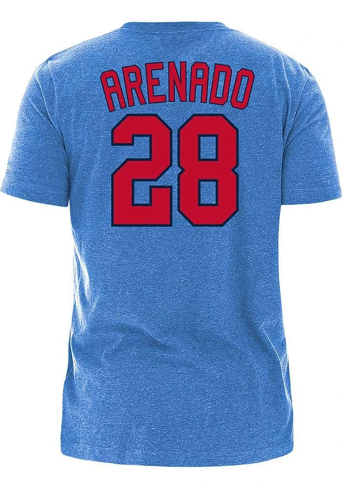 Nolan Arenado St Louis Cardinals Light Blue Name and Number Design Short Sleeve Player T Shirt