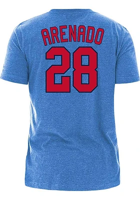 Nolan Arenado St Louis Cardinals Light Blue Name and Number Design Short Sleeve Player T Shirt