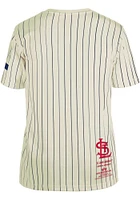 New Era St Louis Cardinals Ivory Alpha Pinstripe Short Sleeve Fashion T Shirt