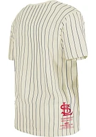 New Era St Louis Cardinals Ivory Alpha Pinstripe Short Sleeve Fashion T Shirt