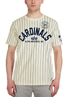 New Era St Louis Cardinals Ivory Alpha Pinstripe Short Sleeve Fashion T Shirt