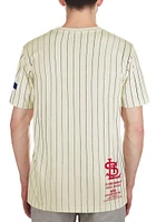 New Era St Louis Cardinals Ivory Alpha Pinstripe Short Sleeve Fashion T Shirt