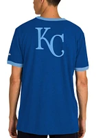 New Era Kansas City Royals Blue Throwback Pennant Ringer Short Sleeve Fashion T Shirt