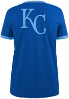 New Era Kansas City Royals Blue Throwback Pennant Ringer Short Sleeve Fashion T Shirt
