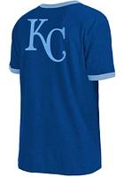 New Era Kansas City Royals Blue Throwback Pennant Ringer Short Sleeve Fashion T Shirt