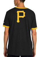 New Era Pittsburgh Pirates Black Throwback Pennant Ringer Short Sleeve Fashion T Shirt