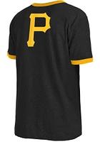 New Era Pittsburgh Pirates Black Throwback Pennant Ringer Short Sleeve Fashion T Shirt